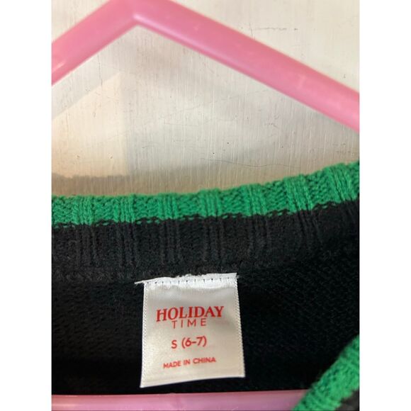 Holiday Time Kids Christmas sweater size 6/7 youth new Black with Snowmen - Picture 3 of 8